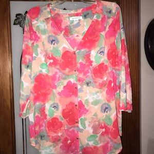 Pink Flowers Blouse